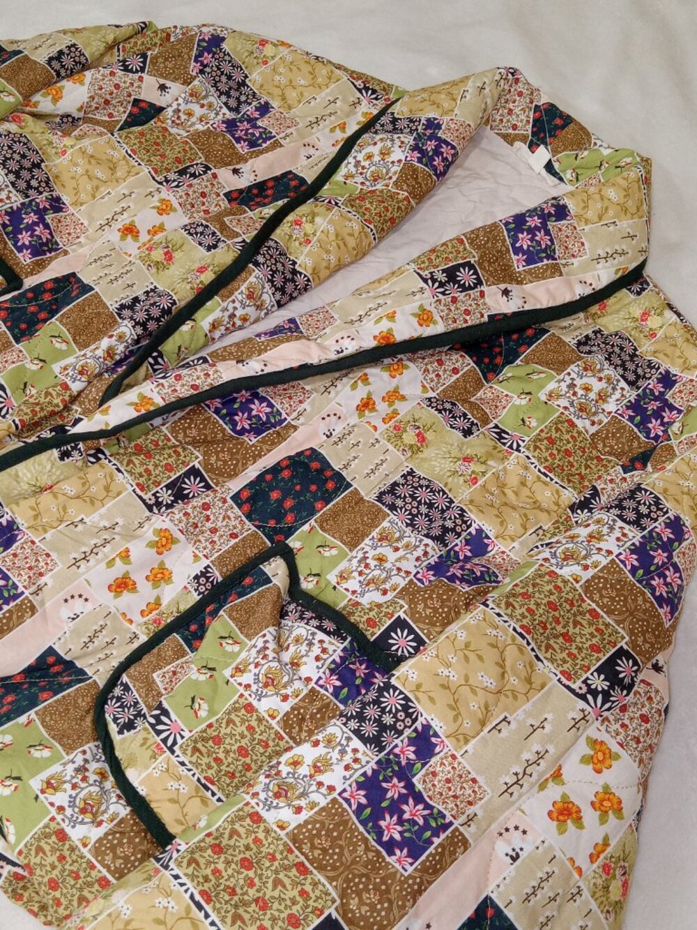 Entro Womens Quilted Patchwork Floral Cotton Jacket Cottagecore Boho S - Picture 10 of 13